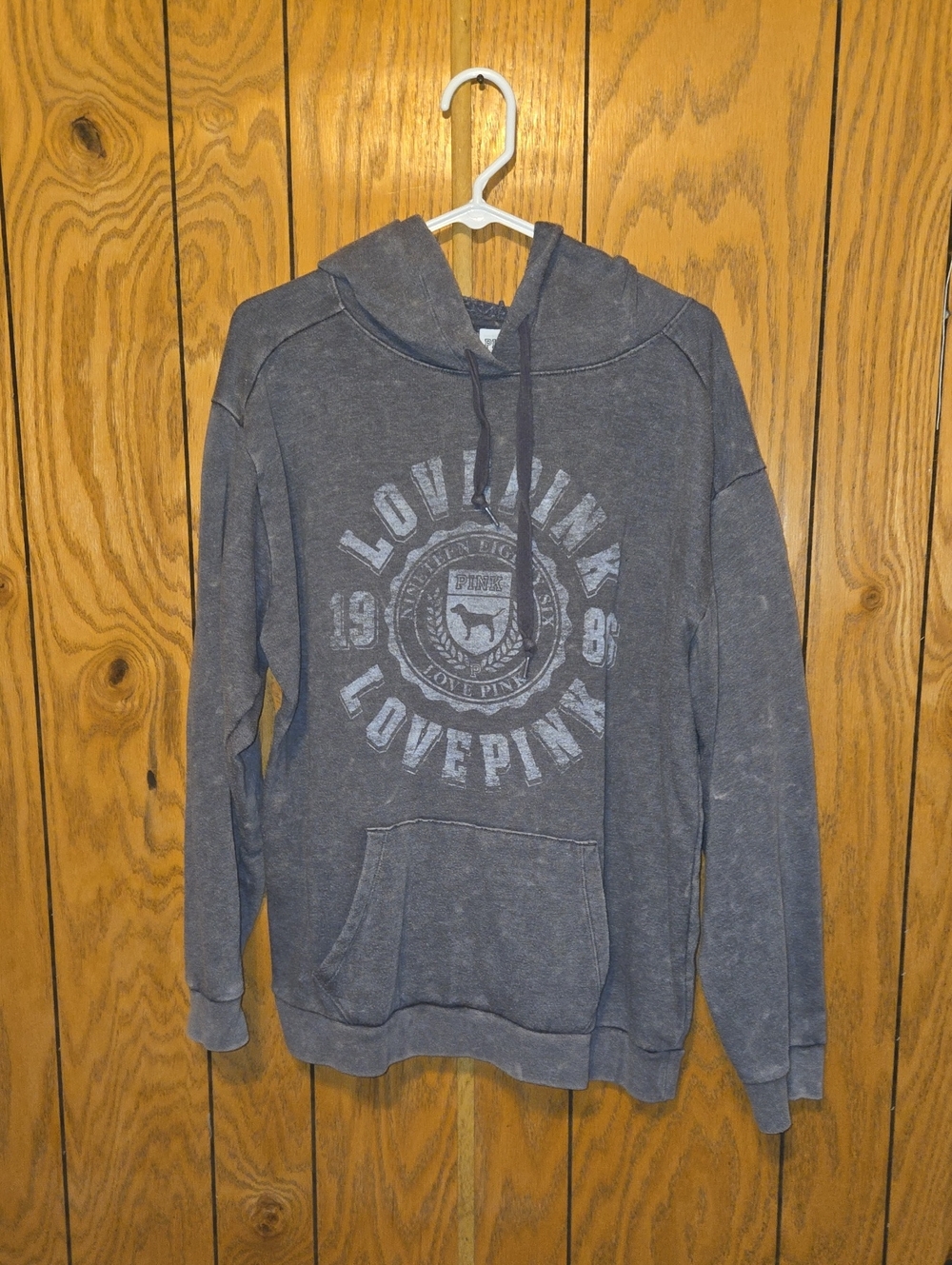 PINK Victoria's Secret Hooded Sweatshirt - Washed Charcoal Gray
